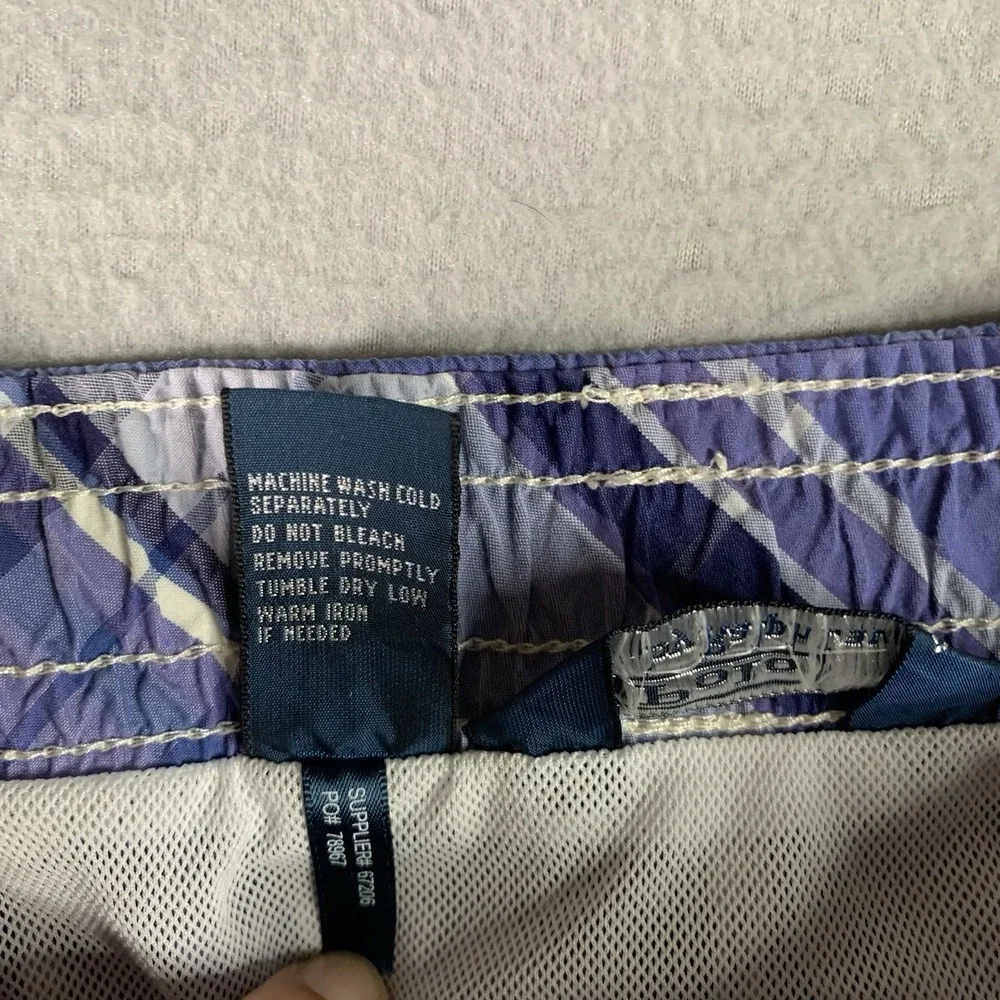 Vtg Polo Ralph Lauren Swim Trunks Mens XL Blue Plaid Mesh Lined Y2K 4 In